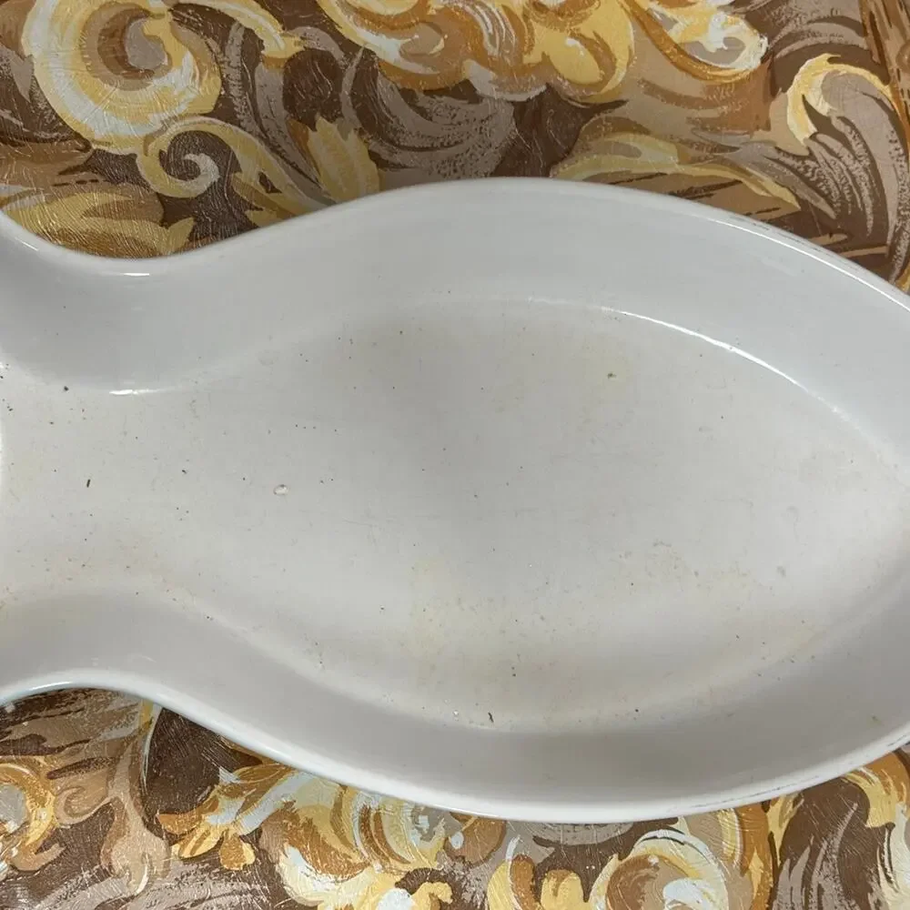 Baby Blue Fish Shaped Serving Platter Threshold Stoneware‎ Large Aqua